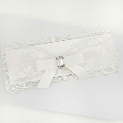White lace wedding garter