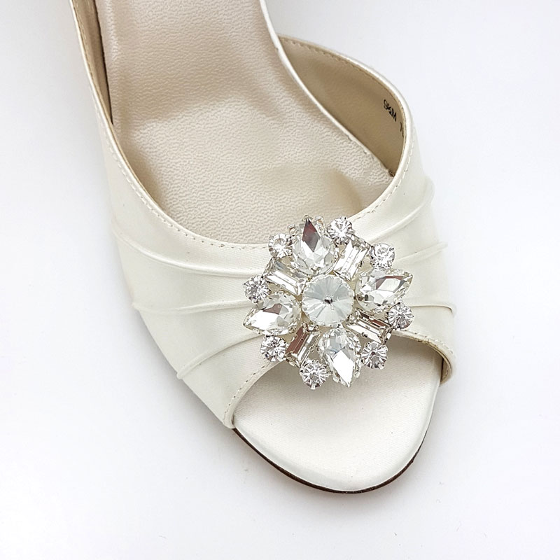 'Gabby' Silver Shoe Clips Glam Couture