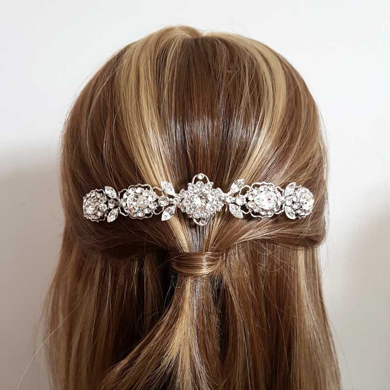 swarovski crystal silver hair comb