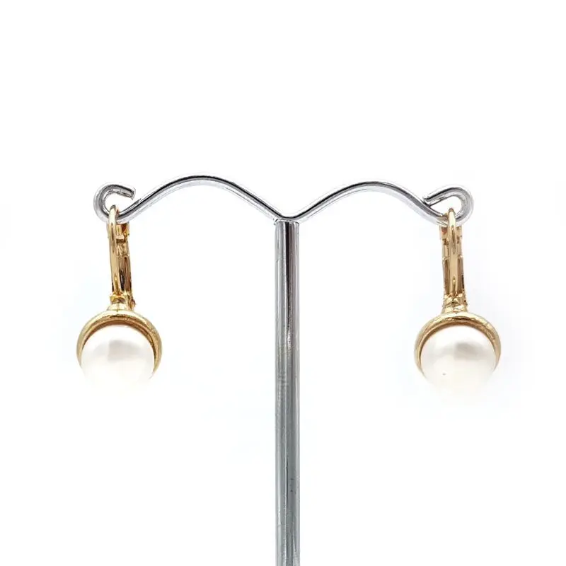 gold pearl drop earrings