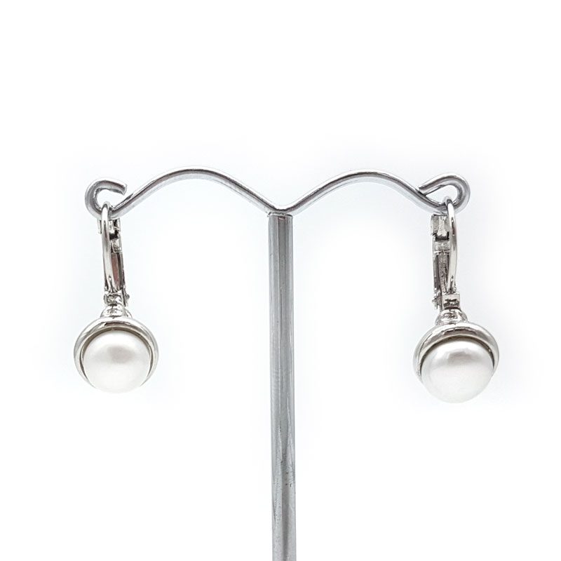 silver pearl drop earrings