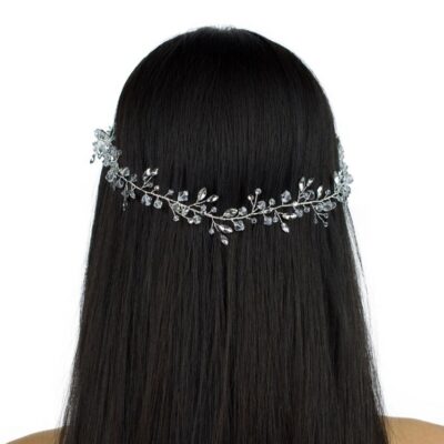 silver crystal hair vine