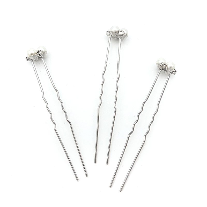 pearl silver hair pins