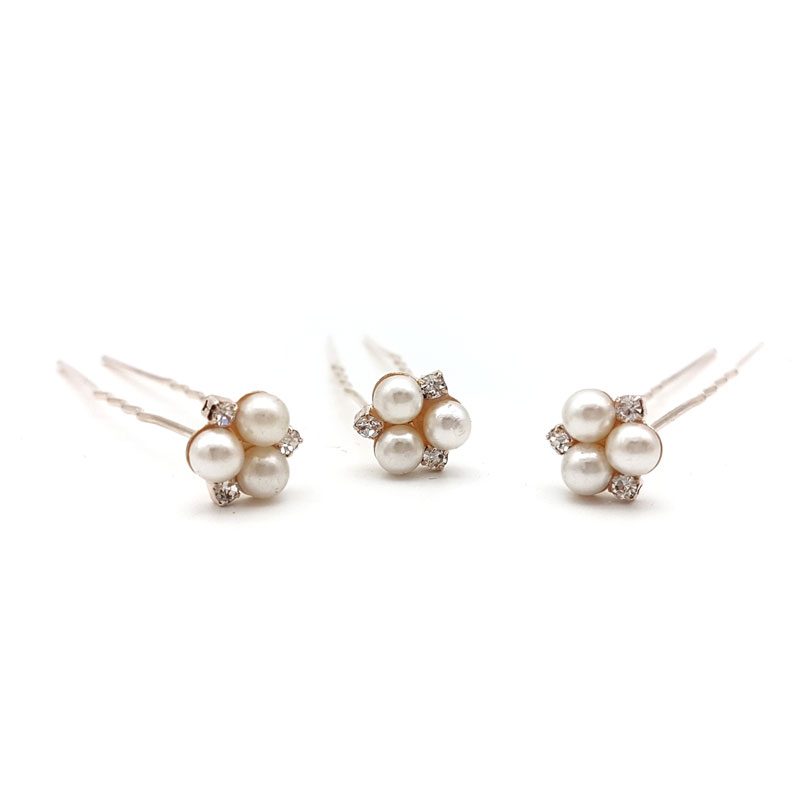 rose gold pearl hair pins