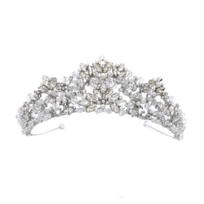 silver crystal bridal crown