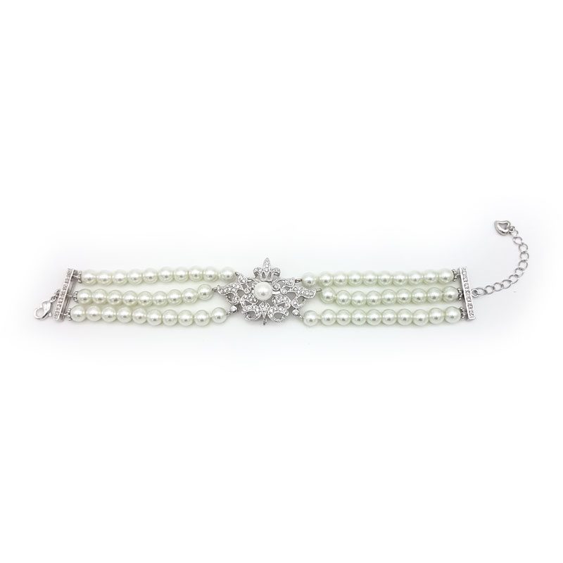 ivory pearl bridal cuff bracelet