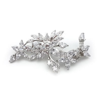silver floral brooch