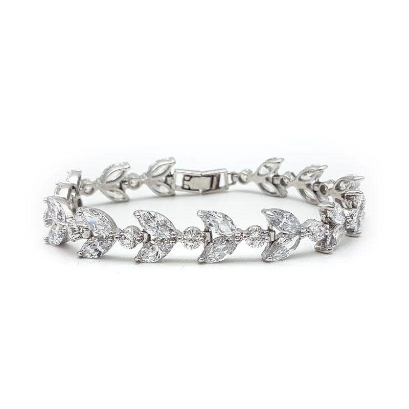 'Brenda' Silver Bridal Bracelet | Glam Couture