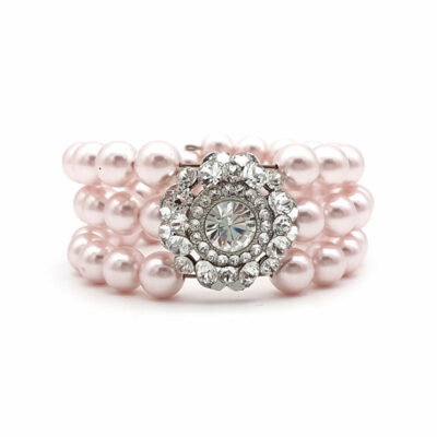 pink pearl cuff bracelet
