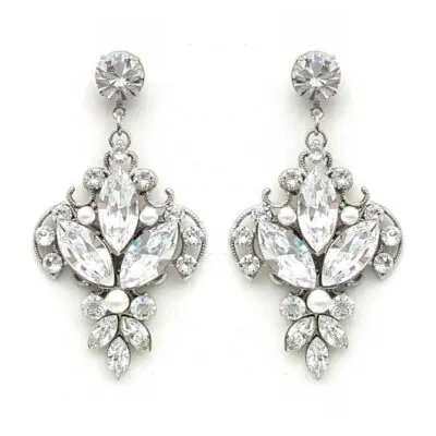 swarovski crystal and pearl drop earrings