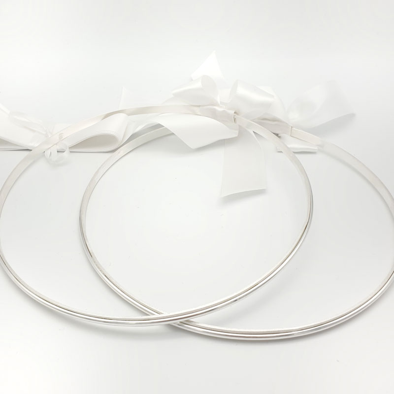 Silver simplistic wedding stefana set