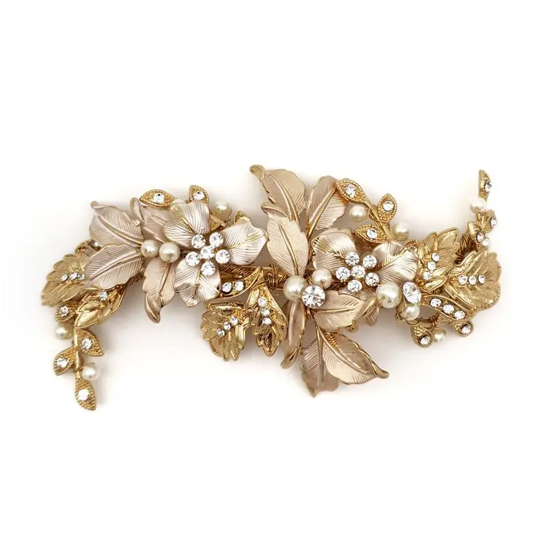 Gold floral hair clip