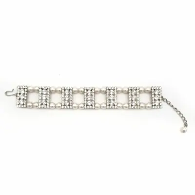 pearl and crystal bridal bracelet