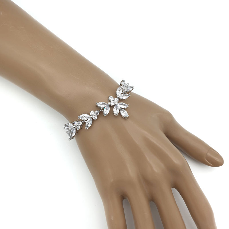 Silver bridal bracelet