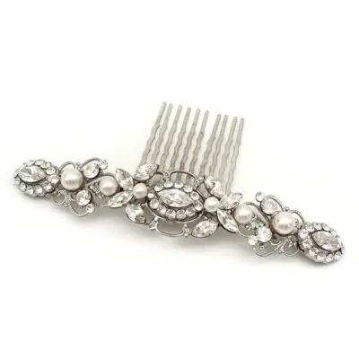 Swarovski crystal and pearl bridal hair comb