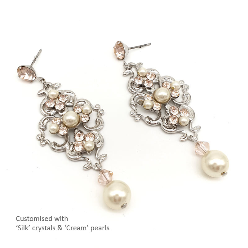 swarovski crystal and pearl earrings