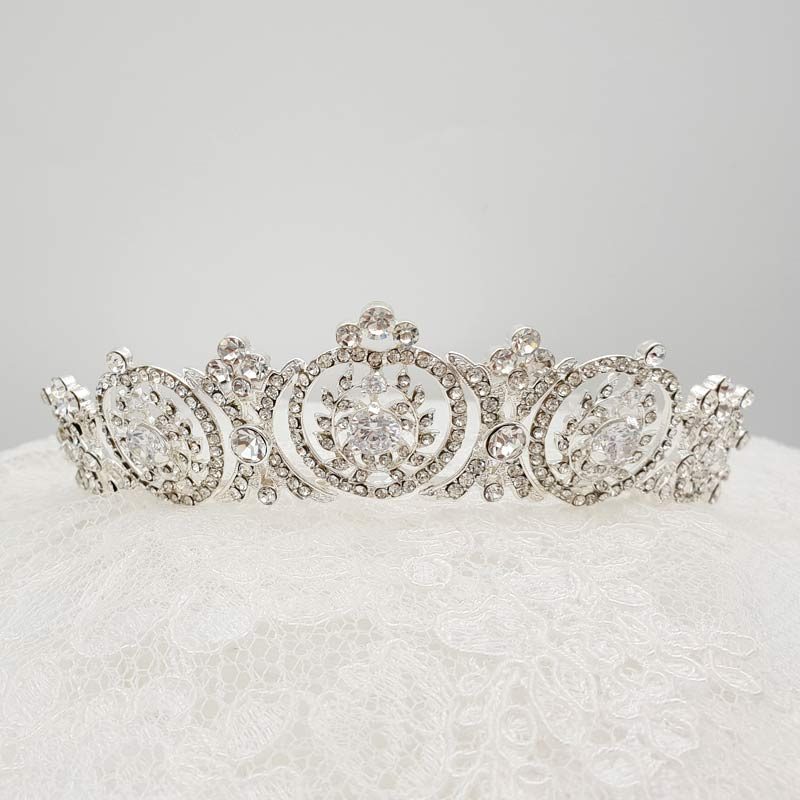 silver crystal bridal tiara