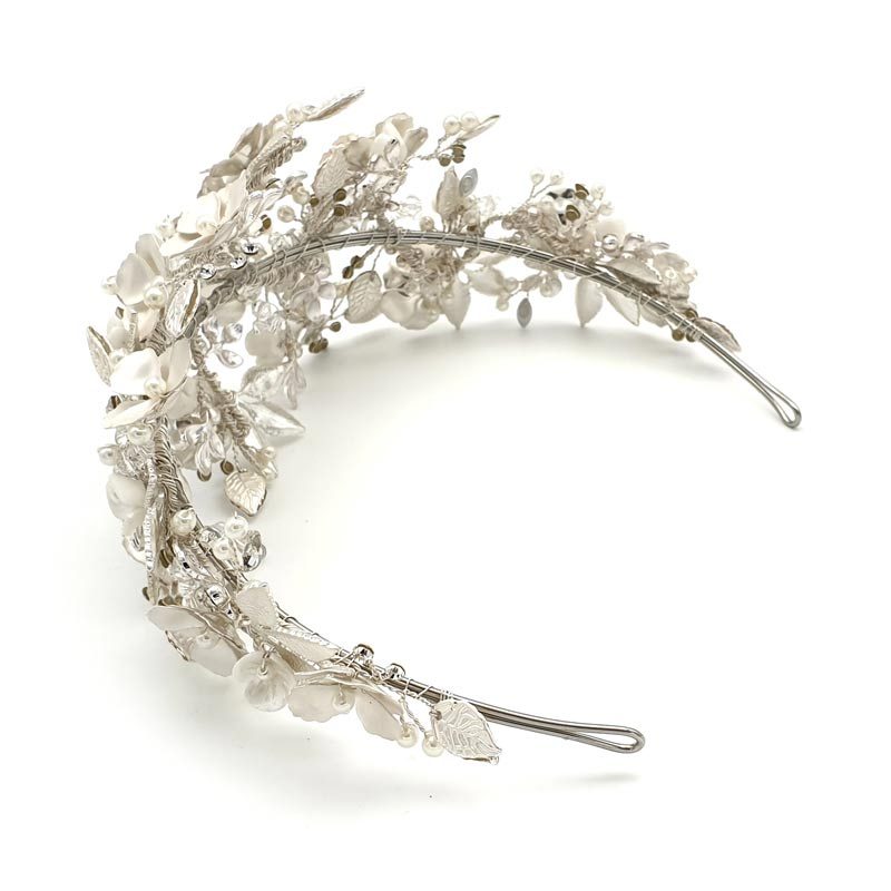 Large floral bridal headband