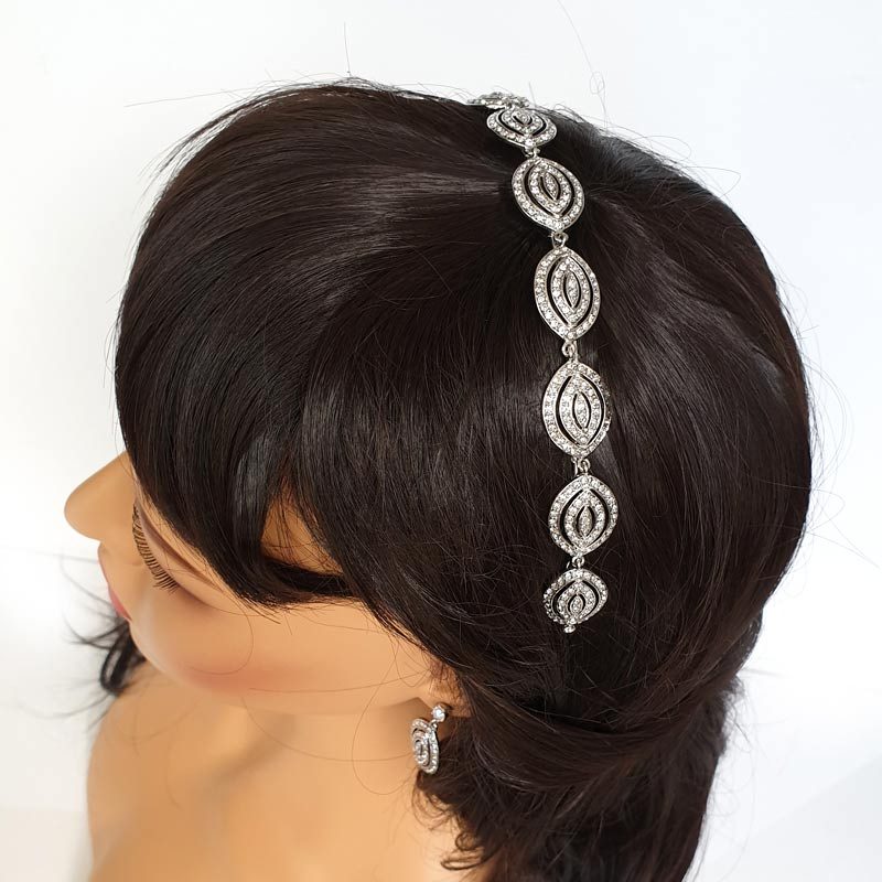 Silver bridal headband