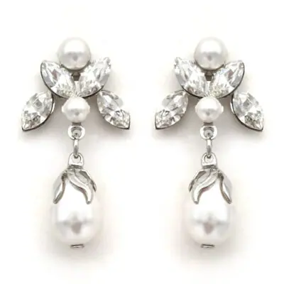 Swarovski pearl and crystal earrings