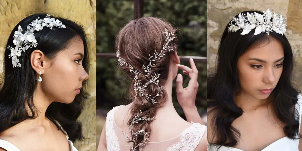 Floral, crystal and pearl headpieces