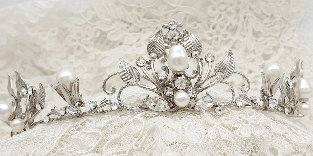 Swarovski pearl and crystal bespoke bridal tiara