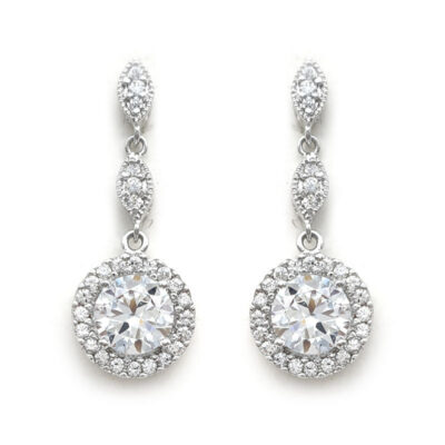 silver drop bridesmaid earrings