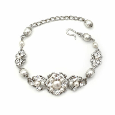 Pearl and crystal bridal bracelet