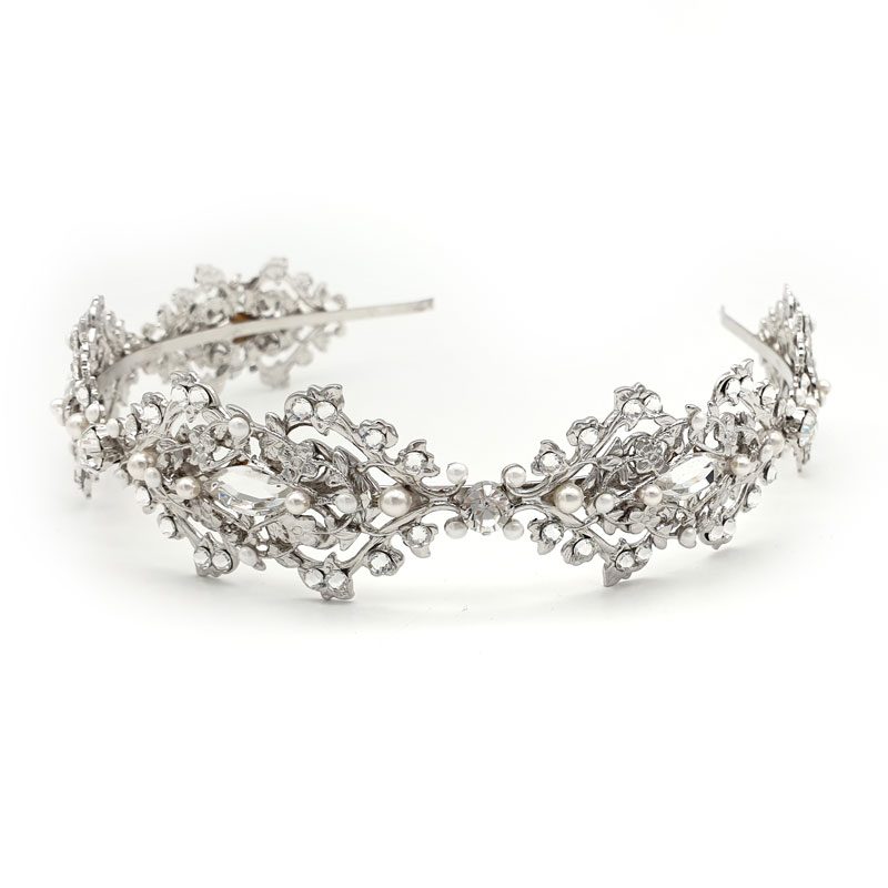 Swarovski pearl and crystal bridal headband