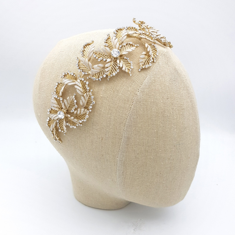 Gold crystal statement headband