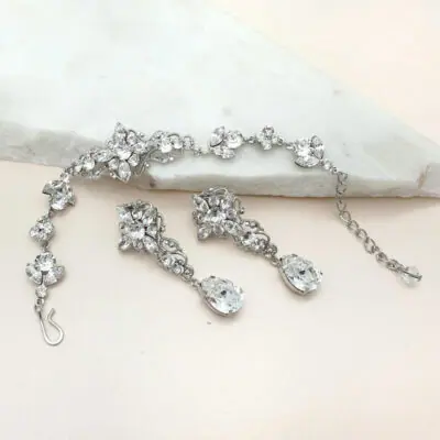 Swarovski crystal bracelet and earring set