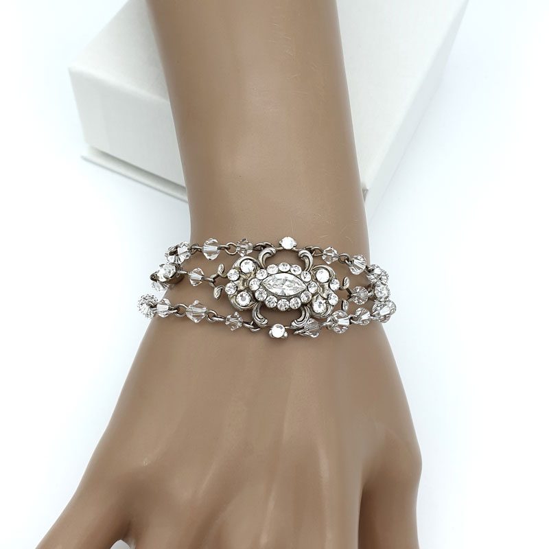 Silver swarovski crystal bracelet