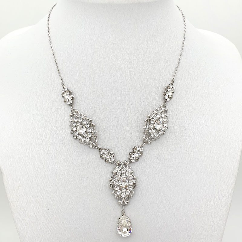 Silver bridal necklace