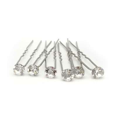 silver crystal hair pins