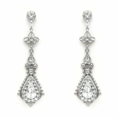 Long Swarovski crystal drop earrings