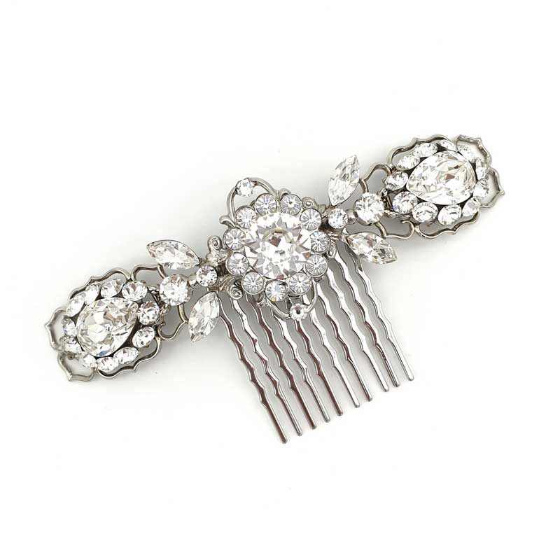 Silver vintage bridal hair comb