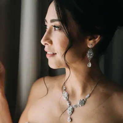 Crystal bridal necklace set