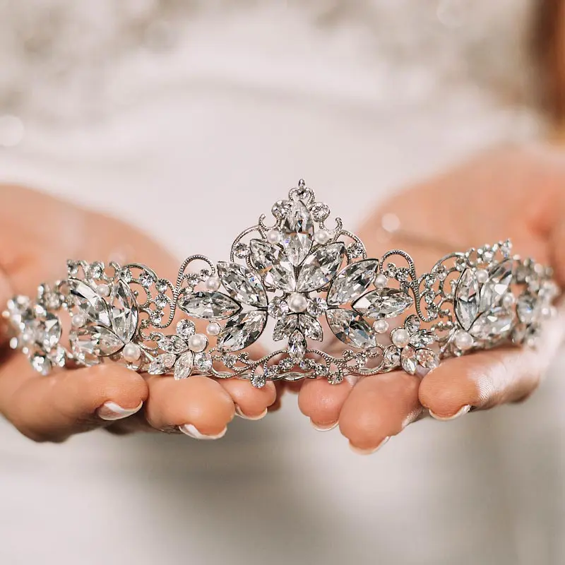 Pearl and crystal bespoke bridal tiara