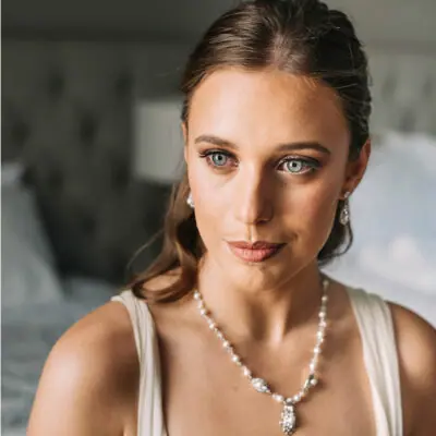 Pearl and crystal bridal necklace
