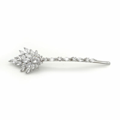 Silver curved hair pin