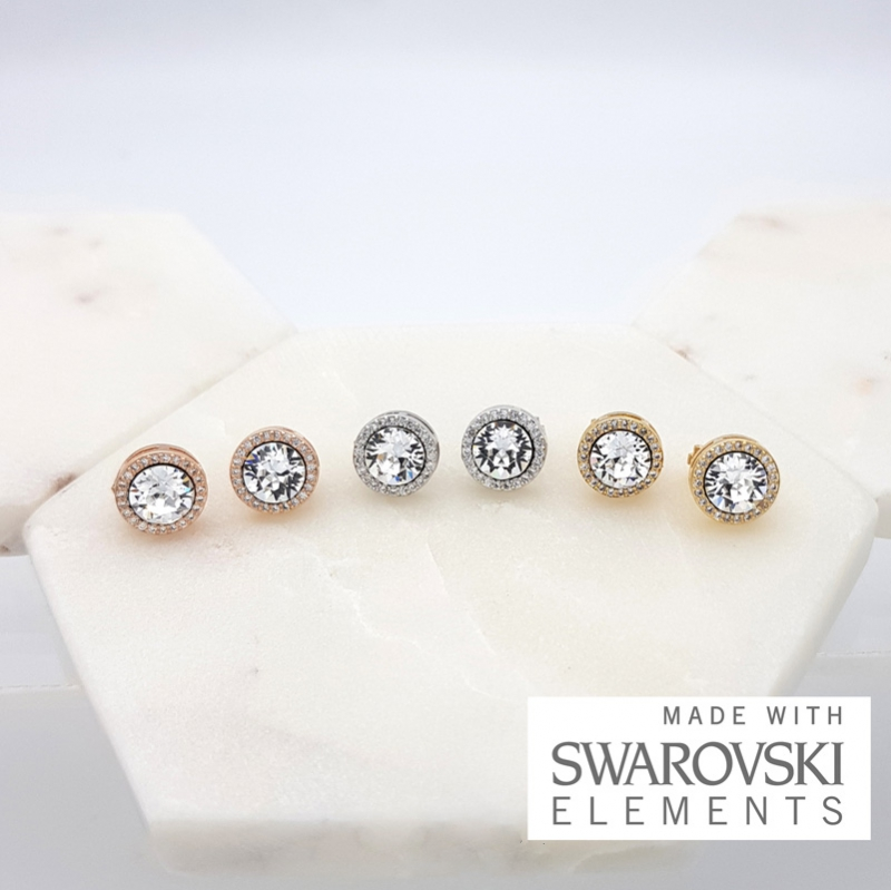Swarovski crystal clip on earrings