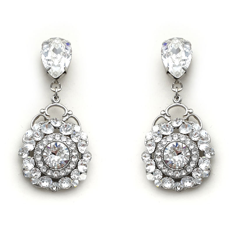 Silver Swarovski crystal earrings
