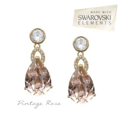 Vintage rose Swarovski crystal earrings