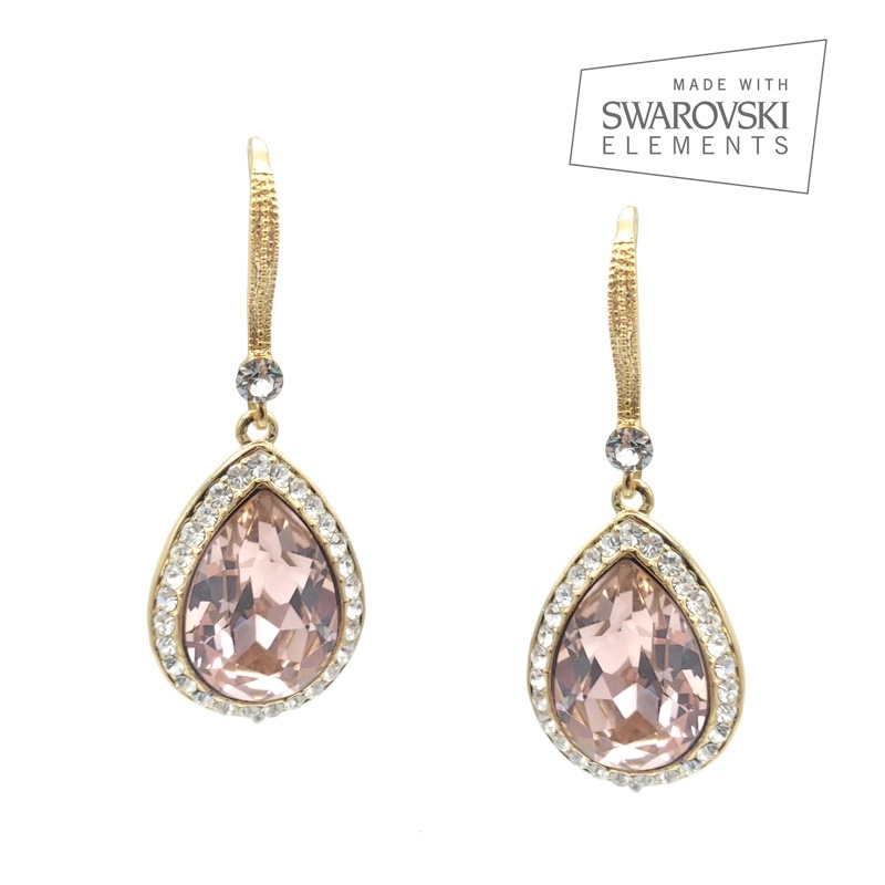 Vintage rose crystal earrings