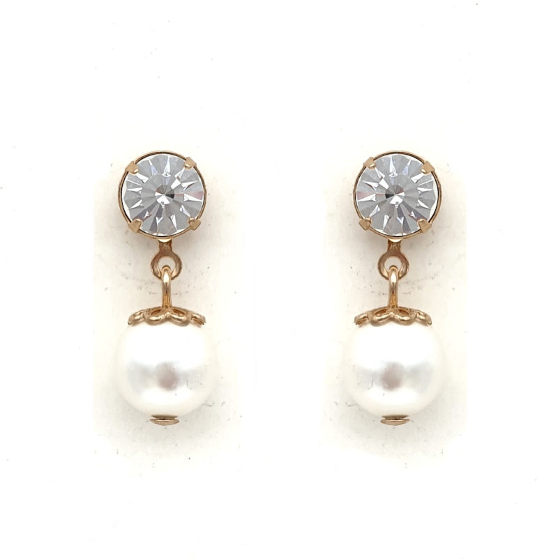 Rose gold pearl drop earrings