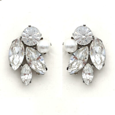 Crystal and pearl bridal studs