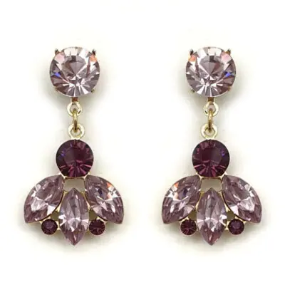 Amethyst crystal drop earrings