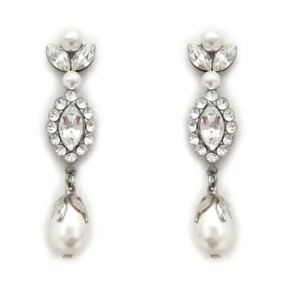Bespoke pearl and crystal earrings