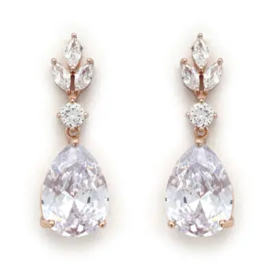 Rose Gold bridal earrings