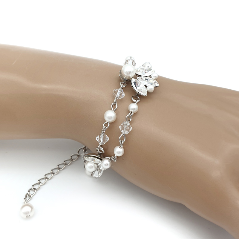 Crystal and pearl bespoke bracelet